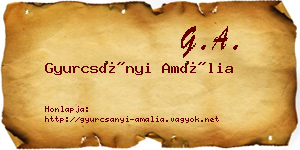 Gyurcsányi Amália névjegykártya